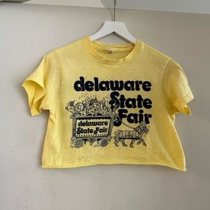 Hanes Delaware State Fair Cropped T- Shirt